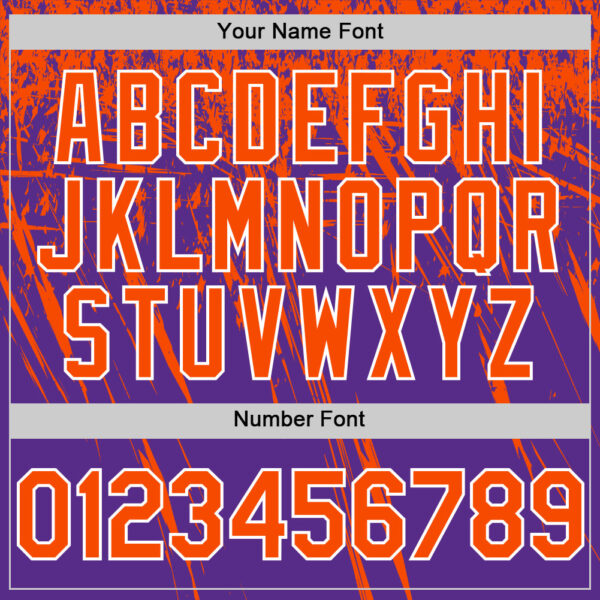 Custom Purple Orange-White Distressed Scratch Brush Stroke Authentic Baseball Jersey