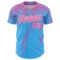Custom Sky Blue Pink-White Distressed Scratch Brush Stroke Authentic Baseball Jersey