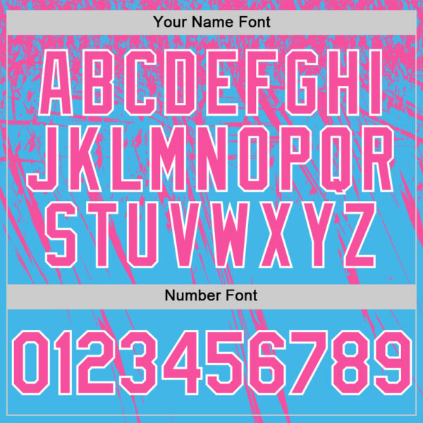 Custom Sky Blue Pink-White Distressed Scratch Brush Stroke Authentic Baseball Jersey