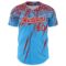 Custom Sky Blue Red-White Distressed Scratch Brush Stroke Authentic Baseball Jersey