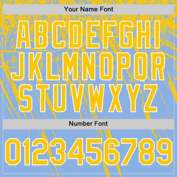 Custom Light Blue Yellow-White Distressed Scratch Brush Stroke Authentic Baseball Jersey