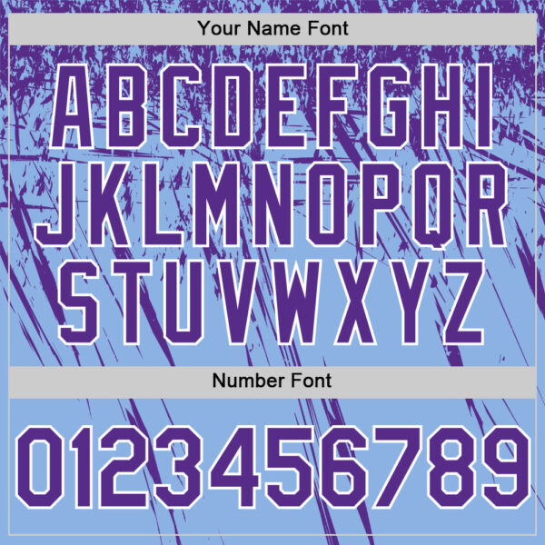 Custom Light Blue Purple-White Distressed Scratch Brush Stroke Authentic Baseball Jersey