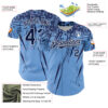 Custom Light Blue Navy-White Distressed Scratch Brush Stroke Authentic Baseball Jersey