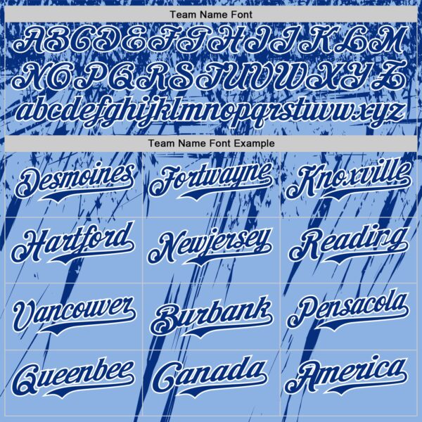 Custom Light Blue Royal-White Distressed Scratch Brush Stroke Authentic Baseball Jersey