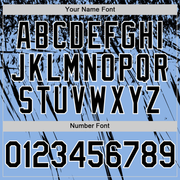 Custom Light Blue Black-White Distressed Scratch Brush Stroke Authentic Baseball Jersey