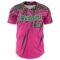 Custom Pink Green-White Distressed Scratch Brush Stroke Authentic Baseball Jersey