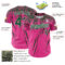 Custom Pink Green-White Distressed Scratch Brush Stroke Authentic Baseball Jersey