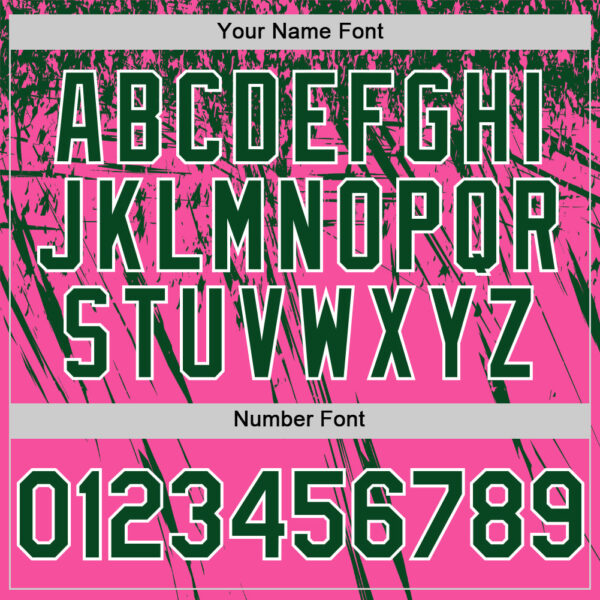 Custom Pink Green-White Distressed Scratch Brush Stroke Authentic Baseball Jersey