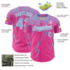 Custom Pink Light Blue-White Distressed Scratch Brush Stroke Authentic Baseball Jersey