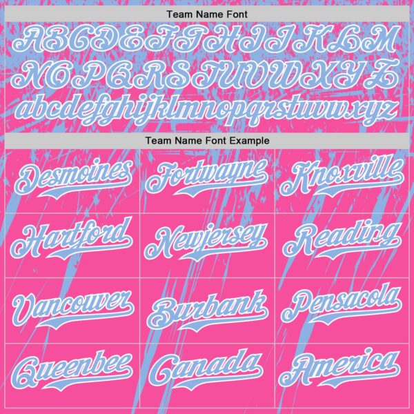 Custom Pink Light Blue-White Distressed Scratch Brush Stroke Authentic Baseball Jersey
