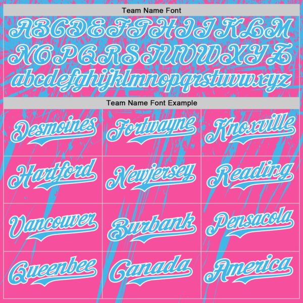 Custom Pink Sky Blue-White Distressed Scratch Brush Stroke Authentic Baseball Jersey