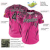 Custom Pink Black-White Distressed Scratch Brush Stroke Authentic Baseball Jersey