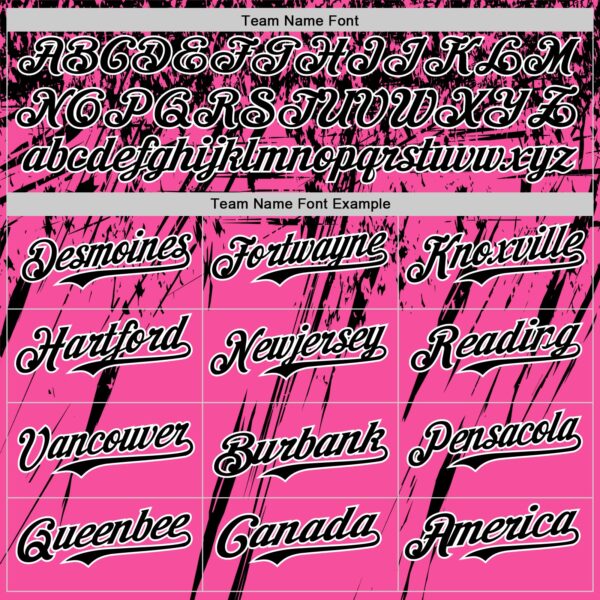 Custom Pink Black-White Distressed Scratch Brush Stroke Authentic Baseball Jersey
