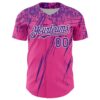 Custom Pink Purple-White Distressed Scratch Brush Stroke Authentic Baseball Jersey