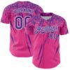 Custom Pink Purple-White Distressed Scratch Brush Stroke Authentic Baseball Jersey