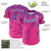 Custom Pink Purple-White Distressed Scratch Brush Stroke Authentic Baseball Jersey