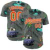Custom Gray Orange-White Alien UFO Space Authentic Baseball Jersey
