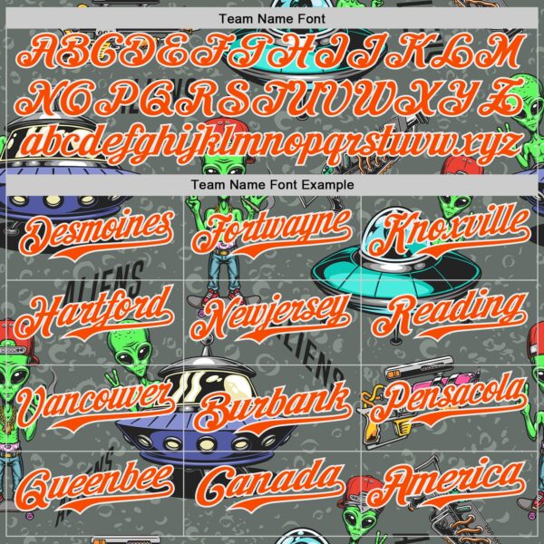 Custom Gray Orange-White Alien UFO Space Authentic Baseball Jersey