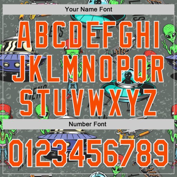 Custom Gray Orange-White Alien UFO Space Authentic Baseball Jersey