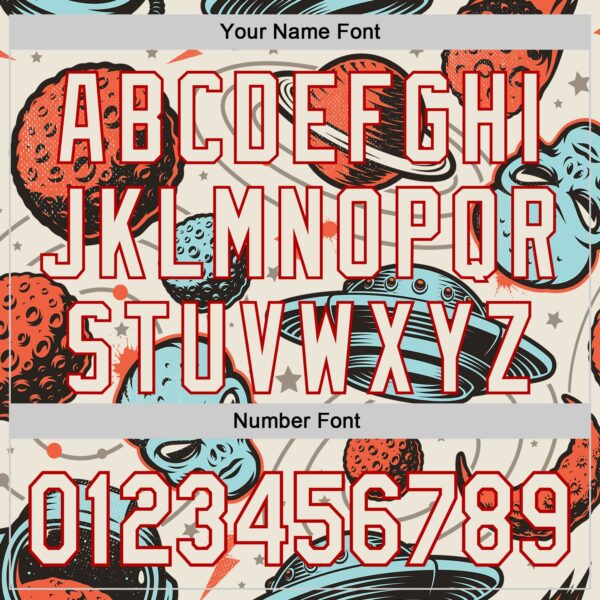 Custom Cream Red Alien UFO Space Authentic Baseball Jersey