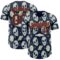 Custom Navy Orange Alien UFO Space Authentic Baseball Jersey