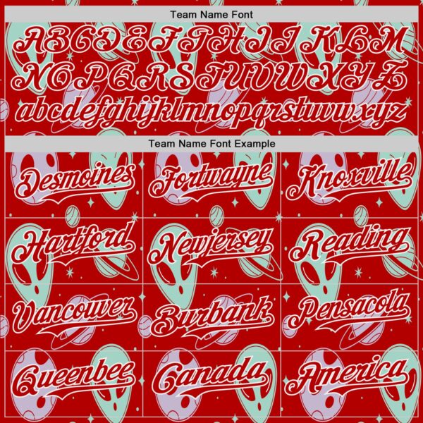 Custom Red White Alien UFO Space Authentic Baseball Jersey