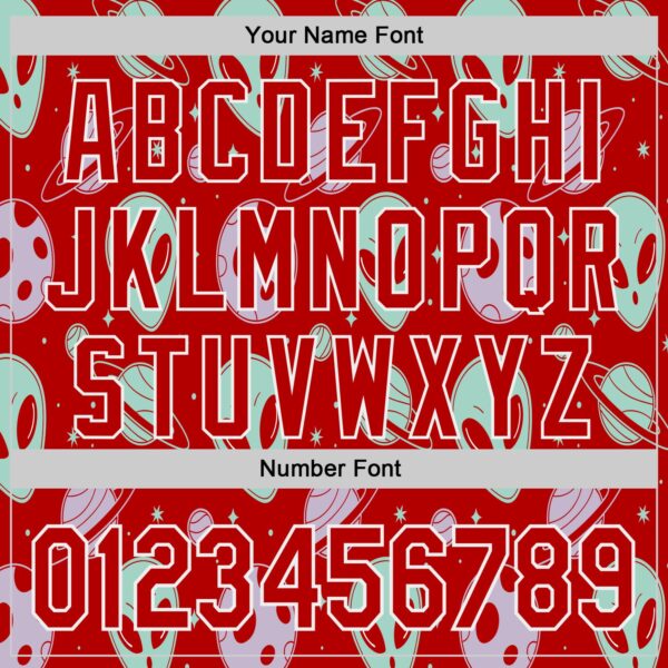 Custom Red White Alien UFO Space Authentic Baseball Jersey