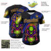 Custom Navy Dark Purple-Yellow Alien UFO Space Galaxy Authentic Baseball Jersey