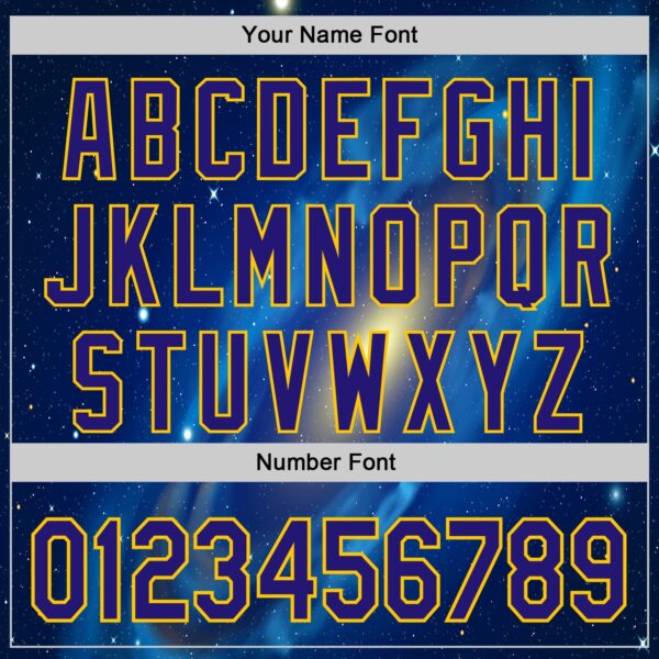 Custom Navy Dark Purple-Yellow Alien UFO Space Galaxy Authentic Baseball Jersey