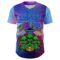 Custom Purple Electric Blue-Dark Purple Alien Family UFO Space Galaxy Flame Authentic Baseball Jersey