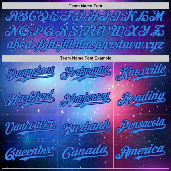 Custom Purple Electric Blue-Dark Purple Alien Family UFO Space Galaxy Flame Authentic Baseball Jersey