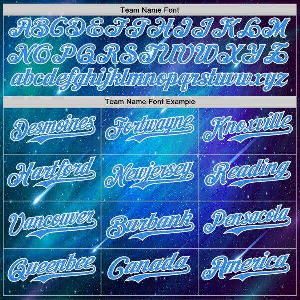 Custom Blue Electric Blue-White Alien UFO Space Galaxy Authentic Baseball Jersey