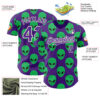 Custom Purple Green-Cream Cartoon Alien Authentic Baseball Jersey