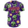 Custom Purple Green-Orange Cartoon Alien Authentic Baseball Jersey