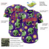Custom Purple Green-Orange Cartoon Alien Authentic Baseball Jersey