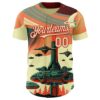 Custom Orange Cream-Red Alien Spaceship Fleet UFO Galaxy Authentic Baseball Jersey