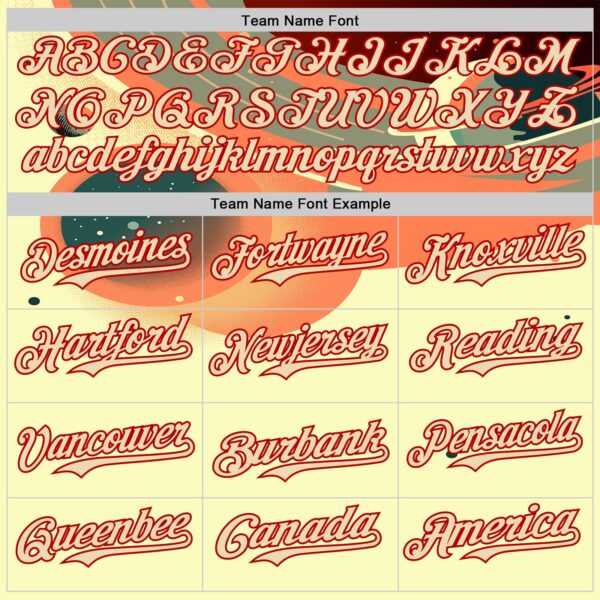 Custom Orange Cream-Red Alien Spaceship Fleet UFO Galaxy Authentic Baseball Jersey