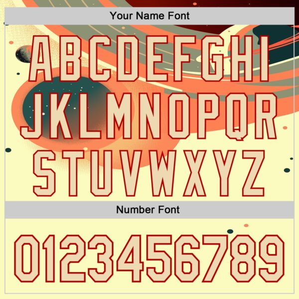 Custom Orange Cream-Red Alien Spaceship Fleet UFO Galaxy Authentic Baseball Jersey