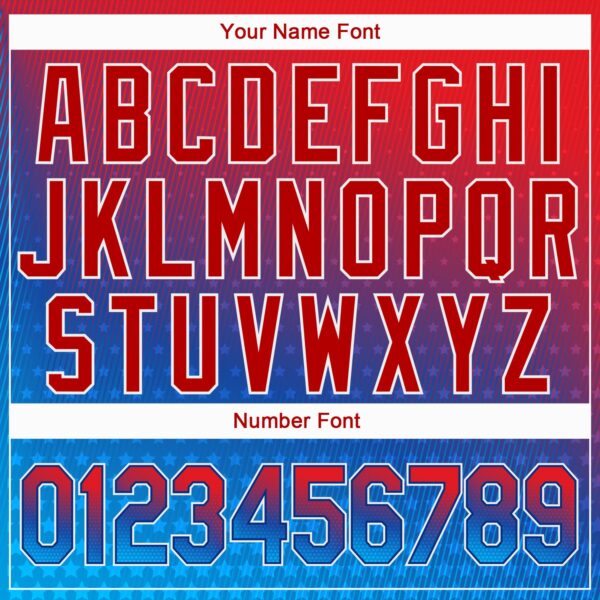 Custom Red Royal-White 3D American Flag Fashion Authentic Baseball Jersey