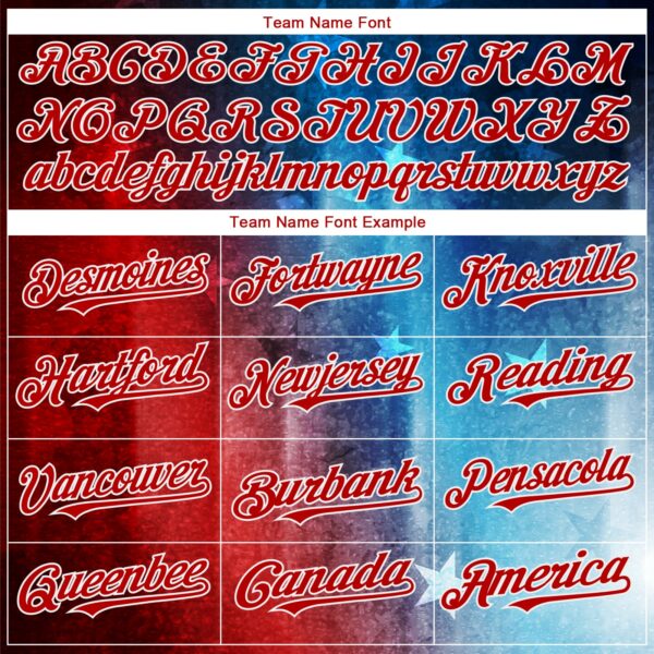 Custom Red Royal-Black 3D American Flag Fashion Authentic Baseball Jersey