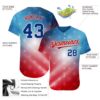 Custom Red Royal-Black 3D American Flag Fashion Authentic Baseball Jersey