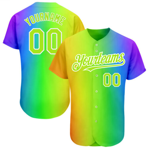 3DPattern1387 Custom Rainbow For Pride Month Love Is Love LGBT 3D Authentic Baseball Jersey