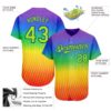 Custom Rainbow For Pride Month Love Is Love LGBT 3D Authentic Baseball Jersey