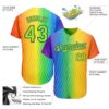Custom Rainbow For Pride Month Love Is Love LGBT 3D Authentic Baseball Jersey