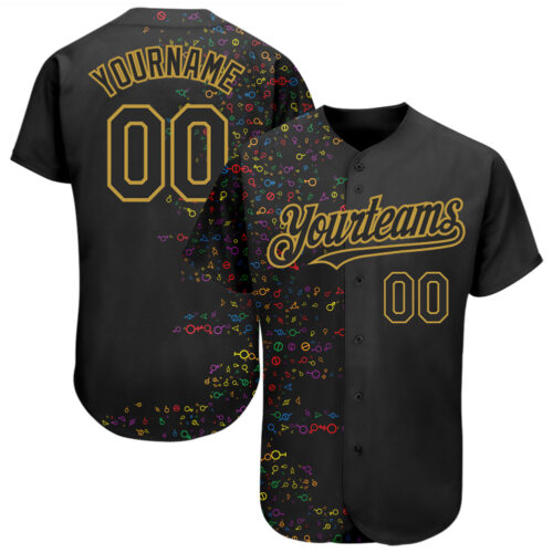 3DPattern1391 Custom Rainbow For Pride Month Love Is Love LGBT 3D Authentic Baseball Jersey