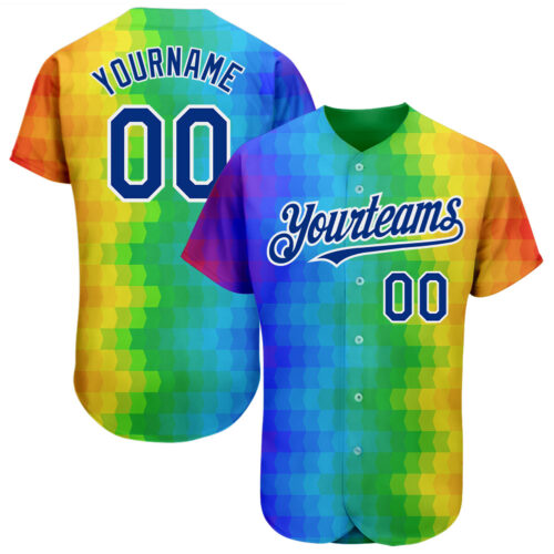 3DPattern1397 Custom Rainbow For Pride Month Love Is Love LGBT 3D Authentic Baseball Jersey