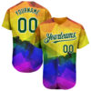 Custom Rainbow For Pride Month Love Is Love LGBT 3D Authentic Baseball Jersey