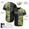Custom Black City Cream 3D Pattern Design Hawaii Tropical Palm Leaves Authentic Baseball Jersey