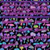 Custom Black Purple-Pink 3D Pattern Design Magic Mushrooms Psychedelic Hallucination Performance T-Shirt