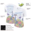 Custom White Light Blue 3D Pattern Design Colorful Flowers And Mushrooms Psychedelic Hallucination Performance T-Shirt